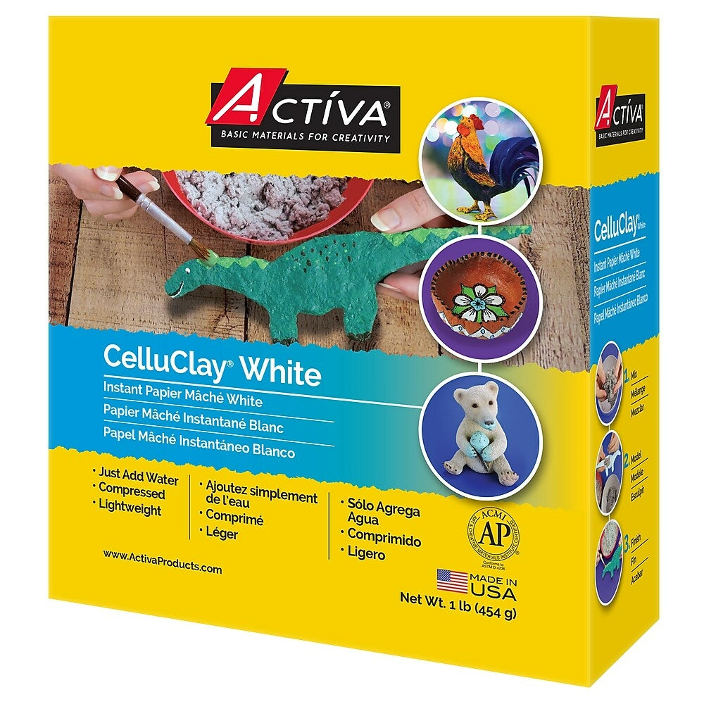 Image of Activa Celluclay Original Papier Mache, 1 lb, White