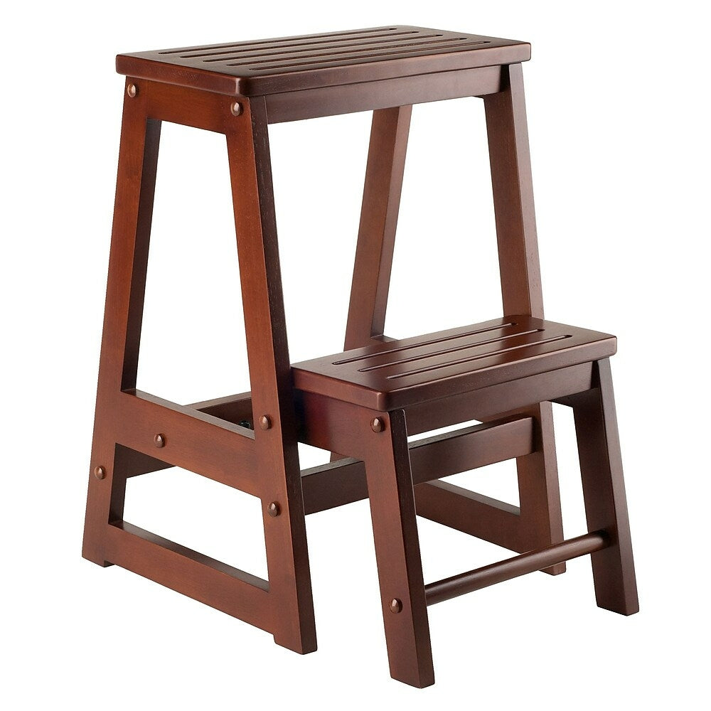 Image of Winsome Double Step Stool, Antique Walnut, Brown