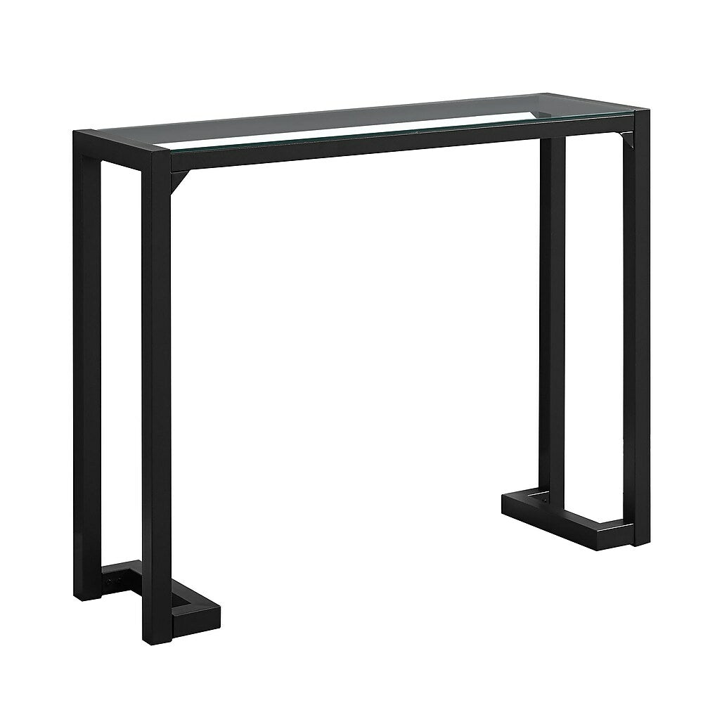 Image of Monarch Specialties - 2106 Accent Table - Console - Entryway - Narrow - Sofa - Living Room - Bedroom - Metal - Black - Clear
