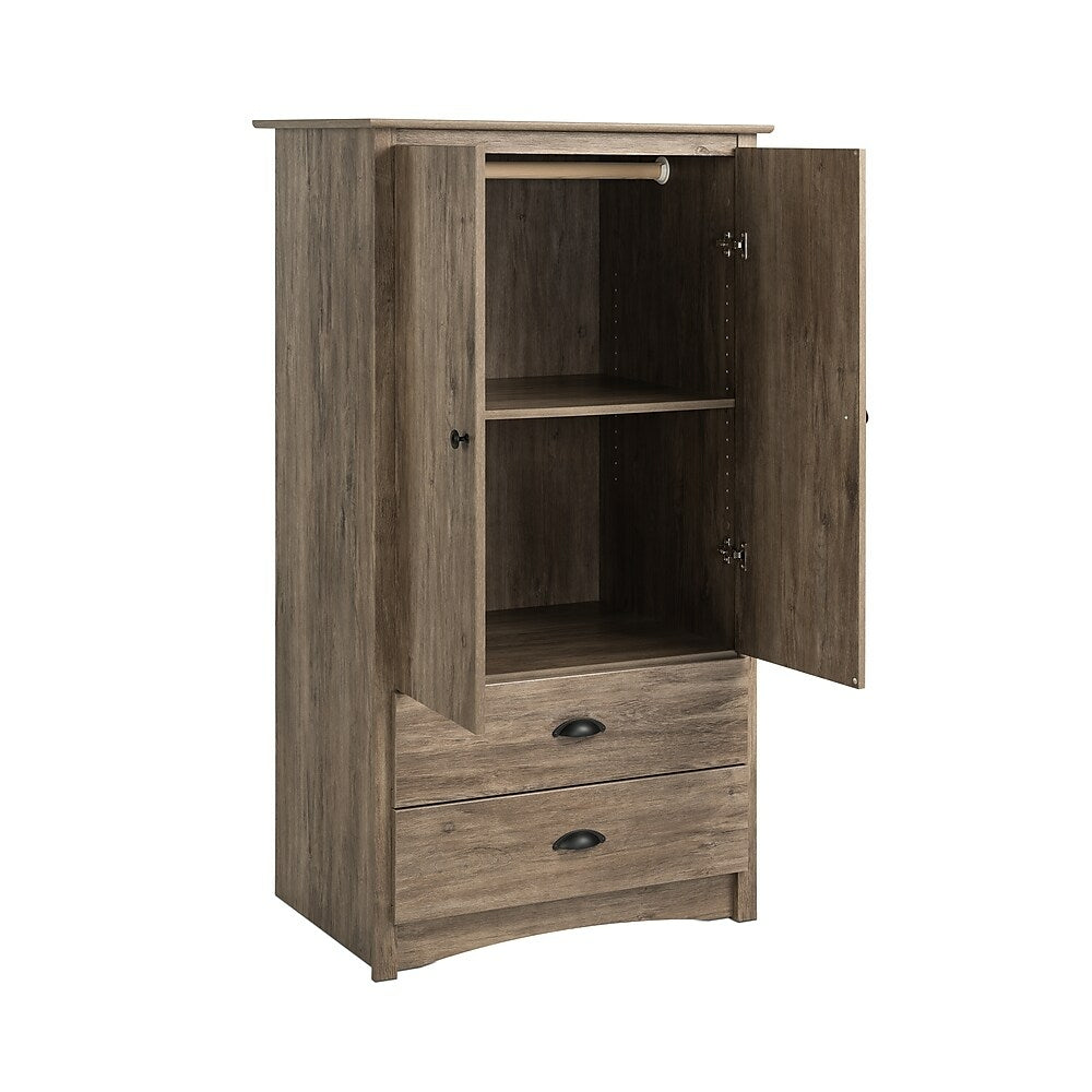 Image of Prepac Salt Spring Armoire - Drifted Grey