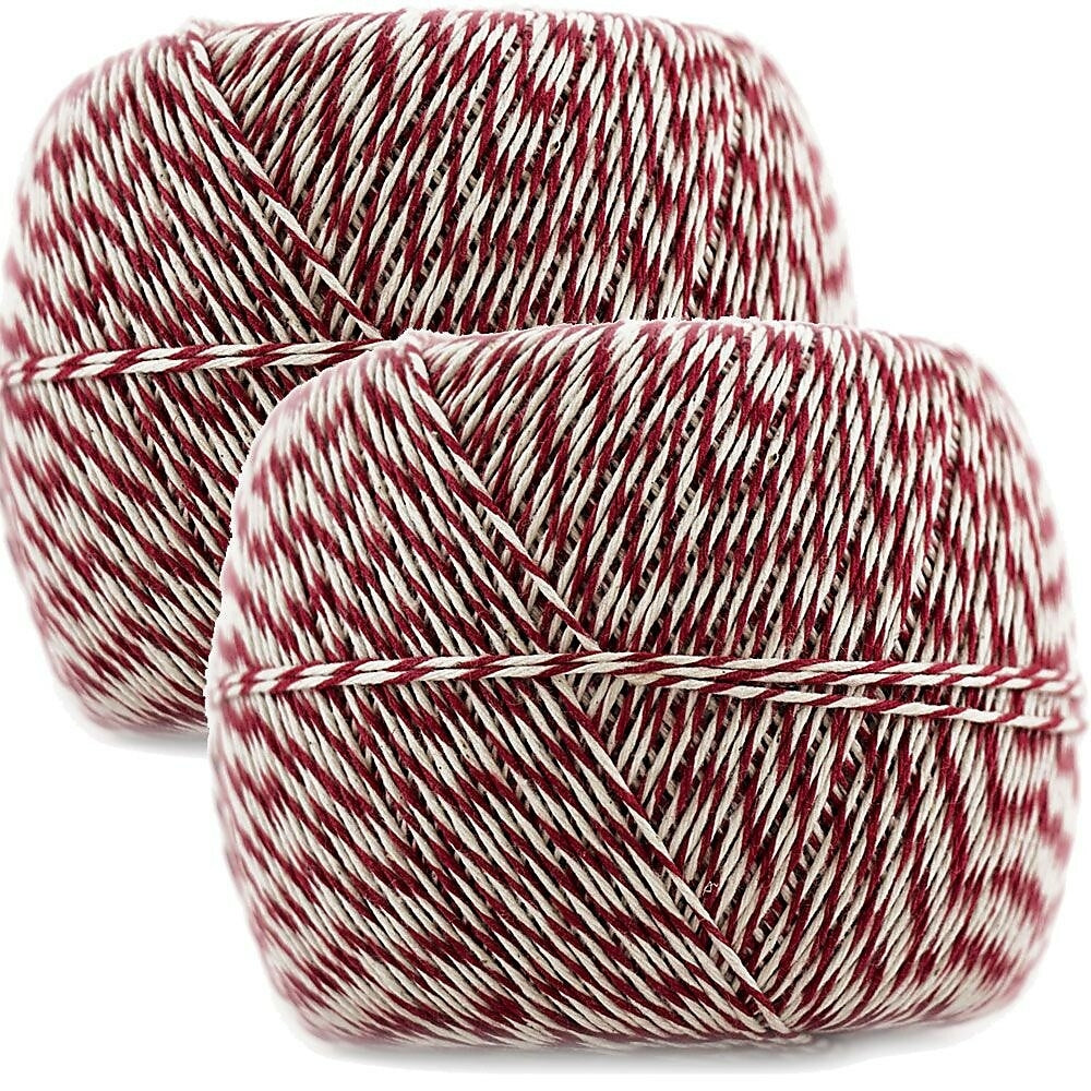 Image of JAM Paper Bakers Twine, 500 Yards, Red and White, 2 Pack (349527465g)