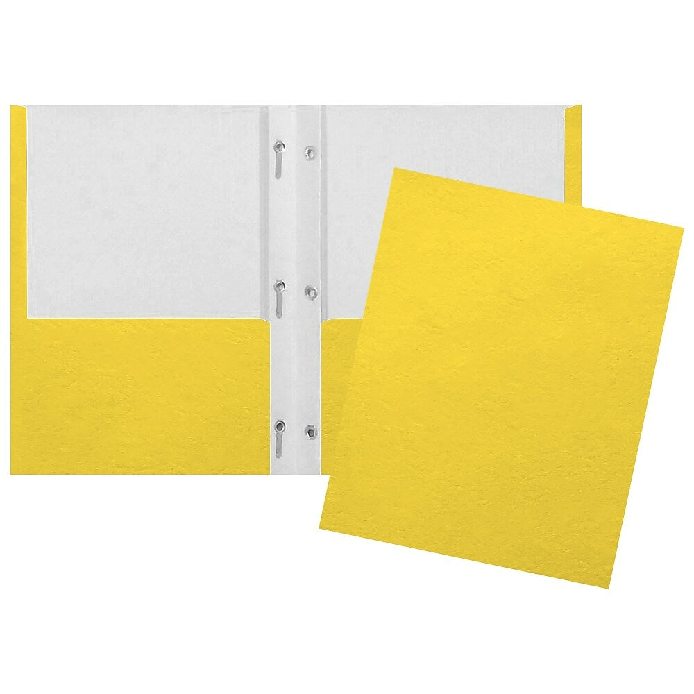 Image of Staples Twin Pocket & Prong Portfolio - Yellow