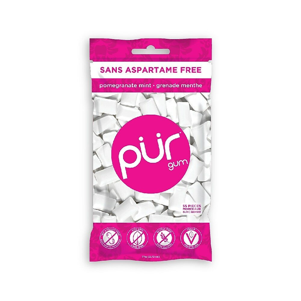 Image of PUR Sugar-Free Pomegranate Mint Gum Bag - 77g