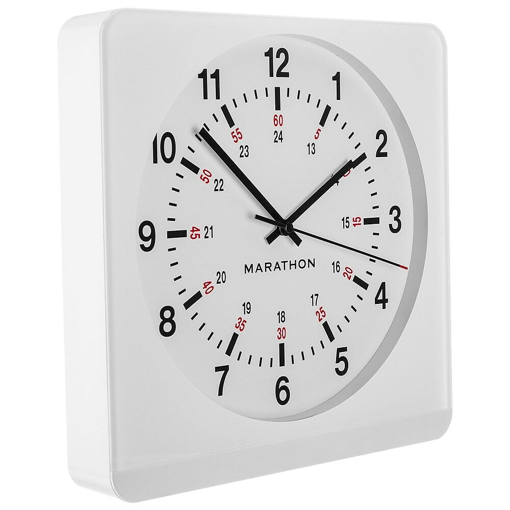 Marathon Large 12 Inch Analog Wall Clock With Auto Night Light Silent Sweep