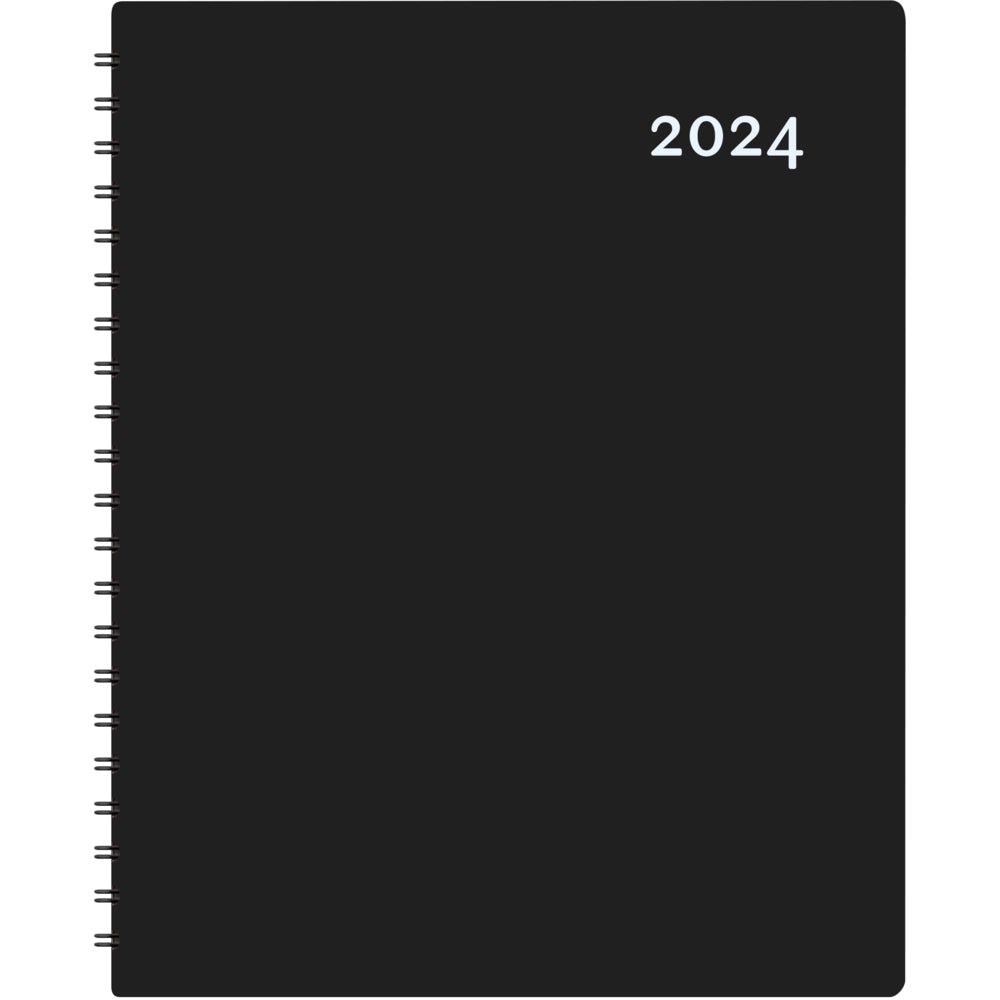 Image of W. Maxwell 2024 Maxi Daily Planner - 8.5" W x 11" H - Black - Bilingual