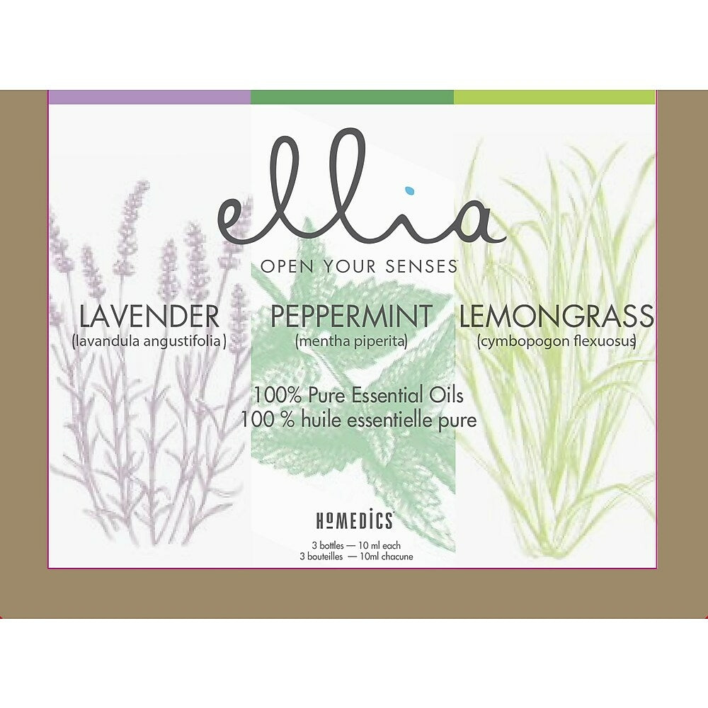 Image of Ellia Single Notes: Lavender, Peppermint, Lemongrass Essential Oils, 3 Pack