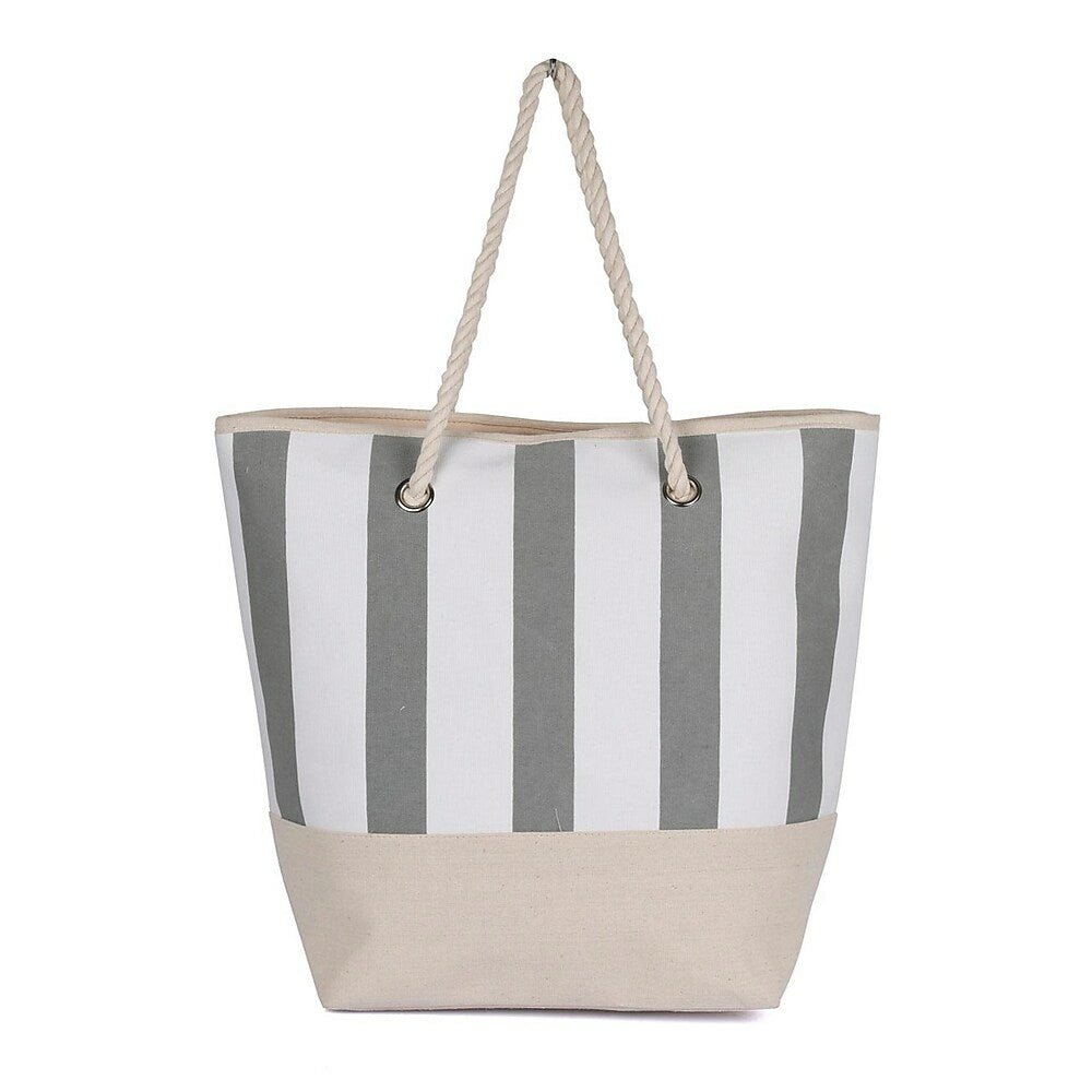 Image of Karla Hanson Women's Nautical Canvas Tote Bag - Grey