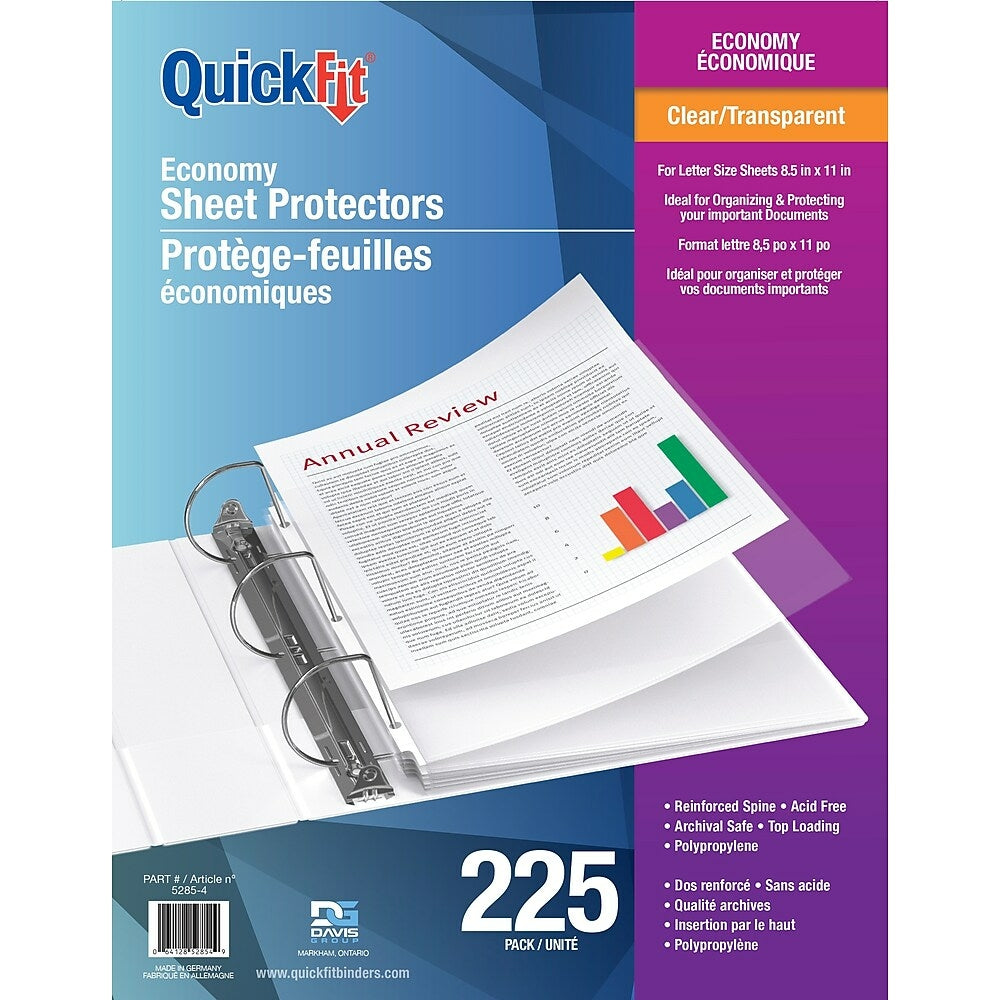 Image of QuickFit Economy Top Load - Sheet Protectors - Clear - 225 Pack