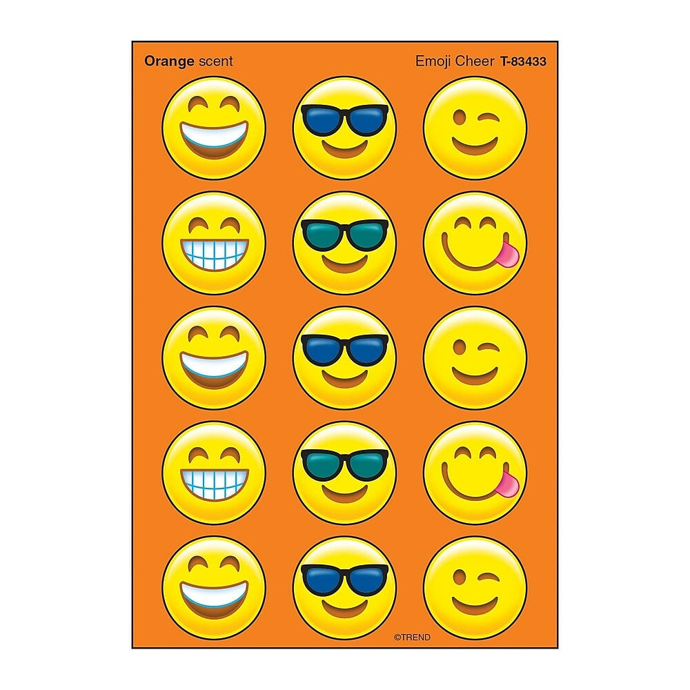 Image of Trend Enterprises Emoji Cheer/Orange Stinky Stickers (T-83433), 6 Pack