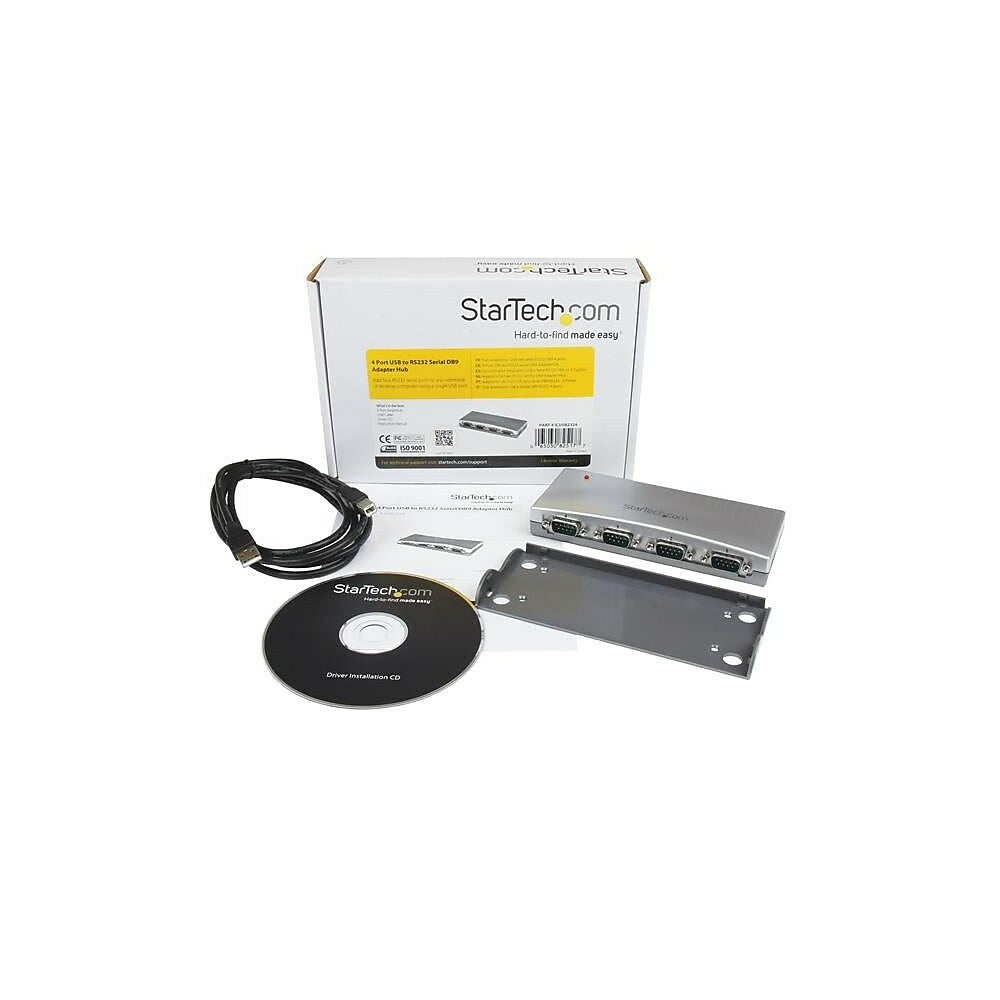 Image of StarTech 4 Port USB to RS232 Serial DB9 Adapter Hub
