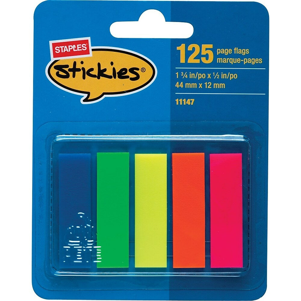 Image of Staples Stickies Page Markers - 125 Pack, Multicolour
