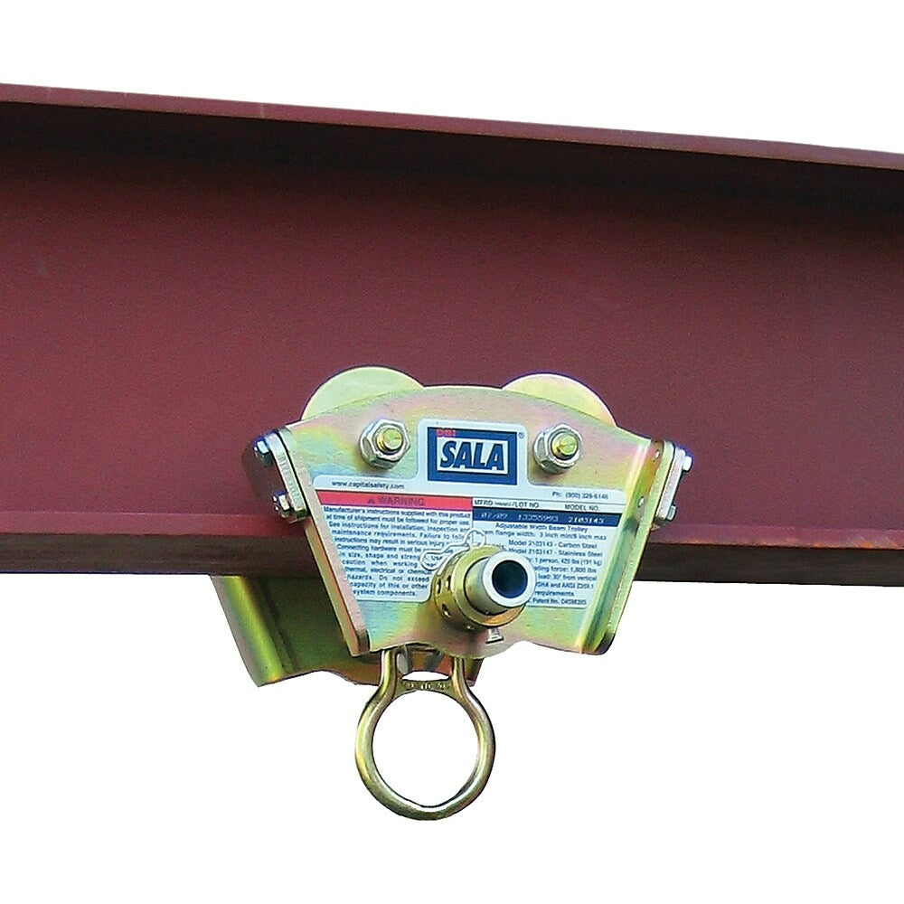Image of DBI Sala Beam Trolley Anchorage Connectors with Non-Corrosive Double-Shielded Wheel Bearings