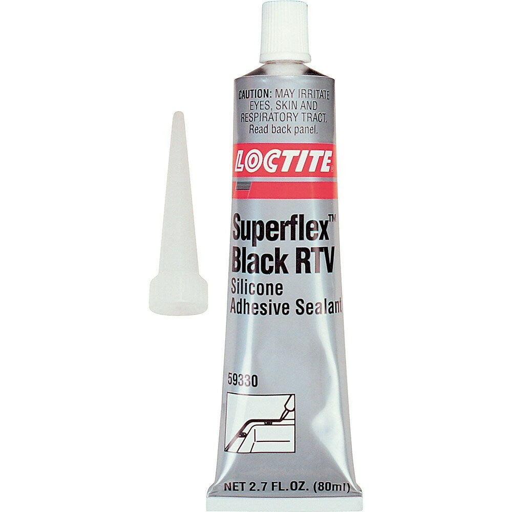 Image of Loctite Superflex Rtv Silicone Adhesive Sealant, 80 Ml, Tube, Black - 12 Pack