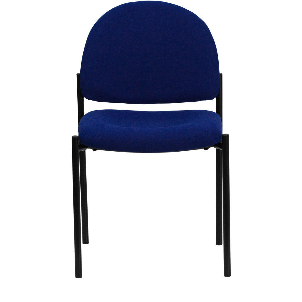 Image of Flash Furniture Comfort Navy Fabric Stackable Steel Side Reception Chair, Blue