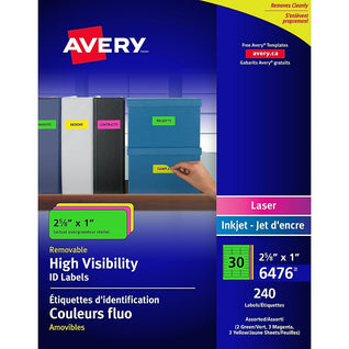 AVE02332  Avery Étiquettes amovibles à codage couleur Écrire ou  imprimer, 1 1/4 po, ronde, couleurs variées, paq./80 (2332)