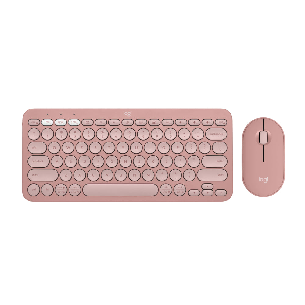 Image of Logitech Slim Bluetooth Combo, Wireless Keyboard and Mouse- Rose