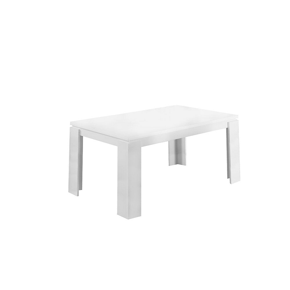 Image of Monarch Specialties - 1056 Dining Table - 60" Rectangular - Kitchen - Dining Room - Laminate - White - Contemporary - Modern