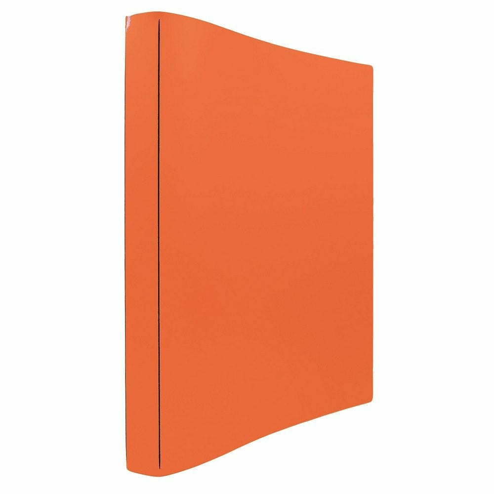 Image of JAM Paper Italian Leather 3 Ring Binder, 3/4", Orange (369231771)