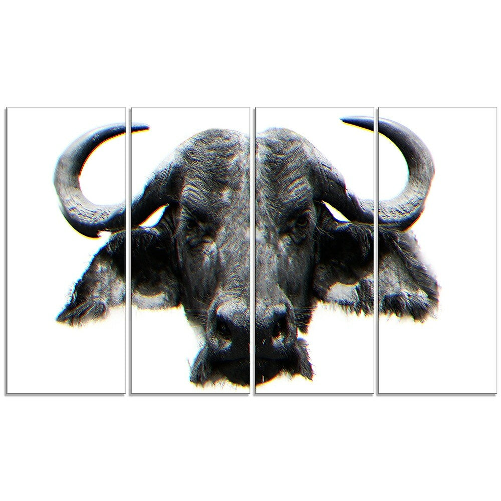 Image of Designart Stare of the Bull Canvas Art Print, 5 Panels, (PT2309-271)