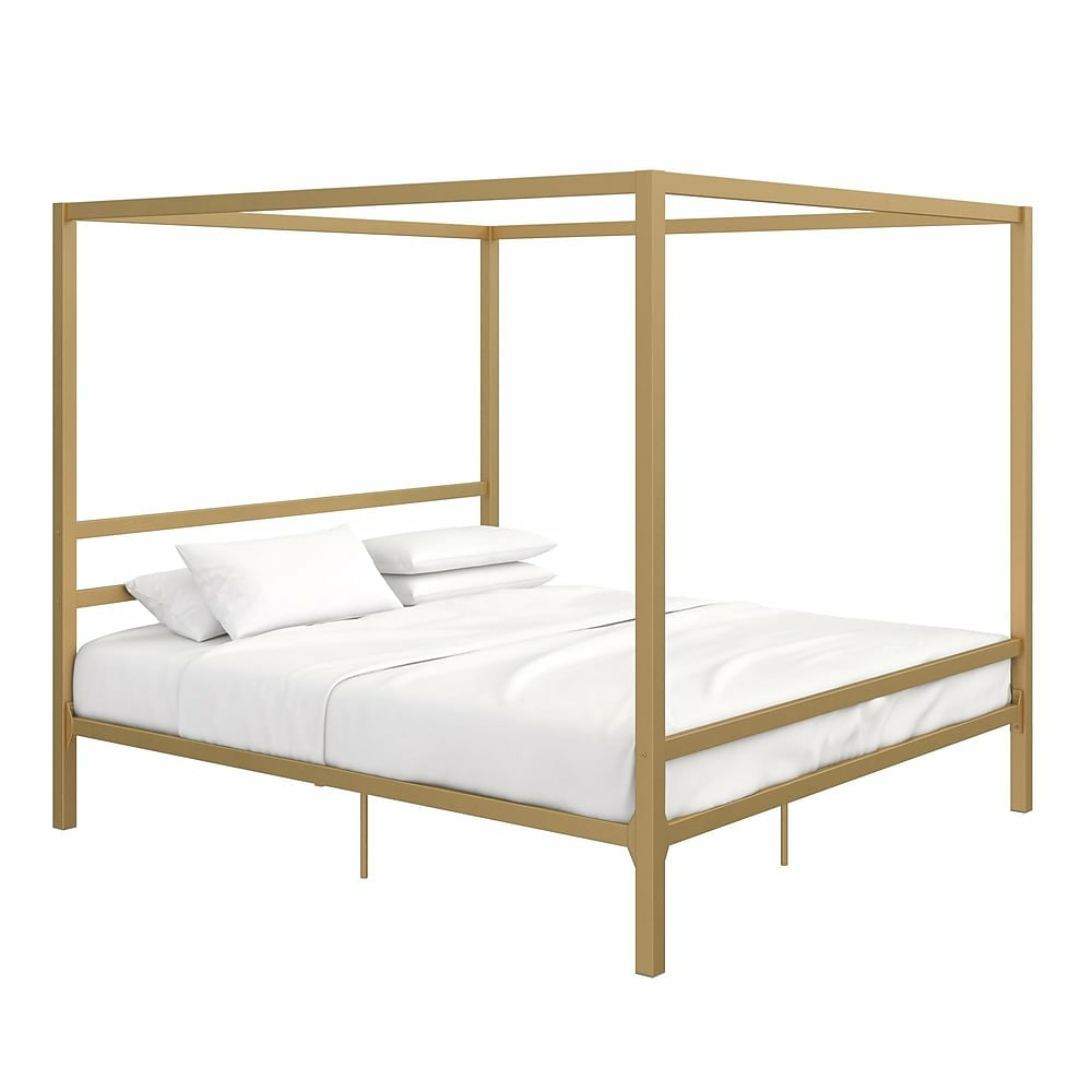 Image of DHP Modern Canopy Gold Metal Bed - King