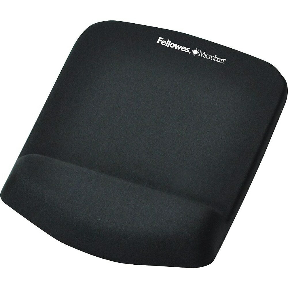 Image of Fellowes Plush Touch Mouse Pad with Wrist Pad - Black