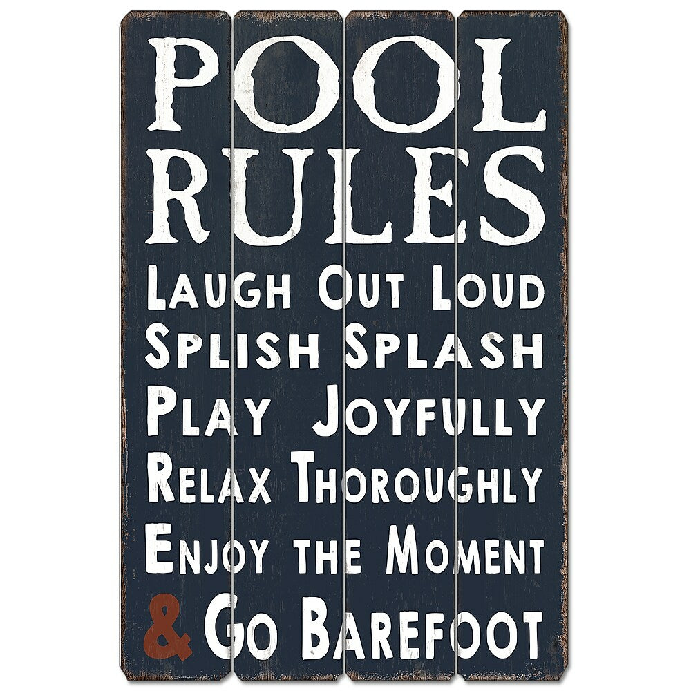 Image of Sign-A-Tology Pool rules Wooden Sign - 24" x 16"