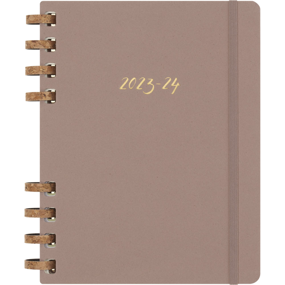 Image of Moleskine 2023-2024 Spiral Academic Planner - 12 Month - Extra Large - Crush Almond - Hard Cover - 7.5" x 10", Pink
