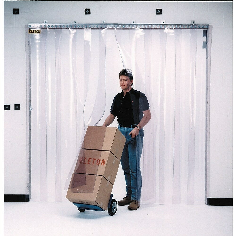 Image of Kleton Strip Curtain Doors, Standard Temperature PVC, 8"W. Strips, 4'W. x 7'H. Door Opening