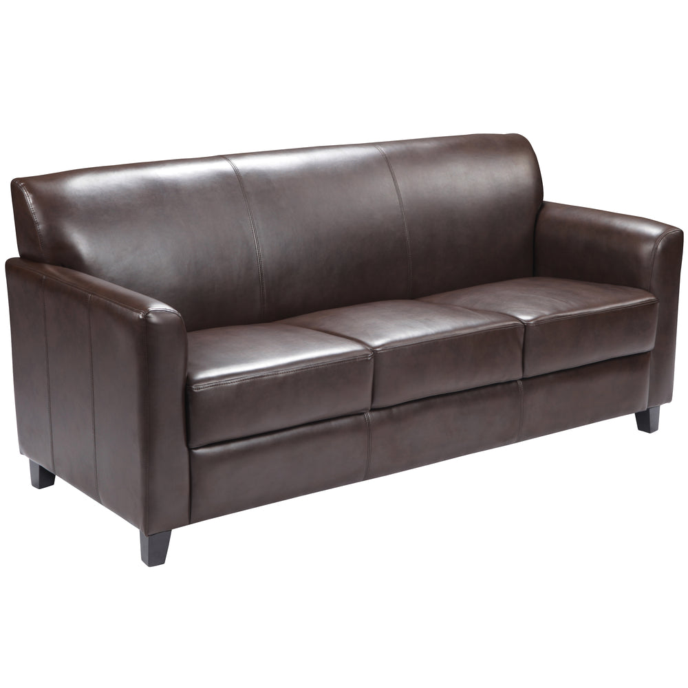 Image of Flash Furniture HERCULES Diplomat Series Brown Leather Sofa