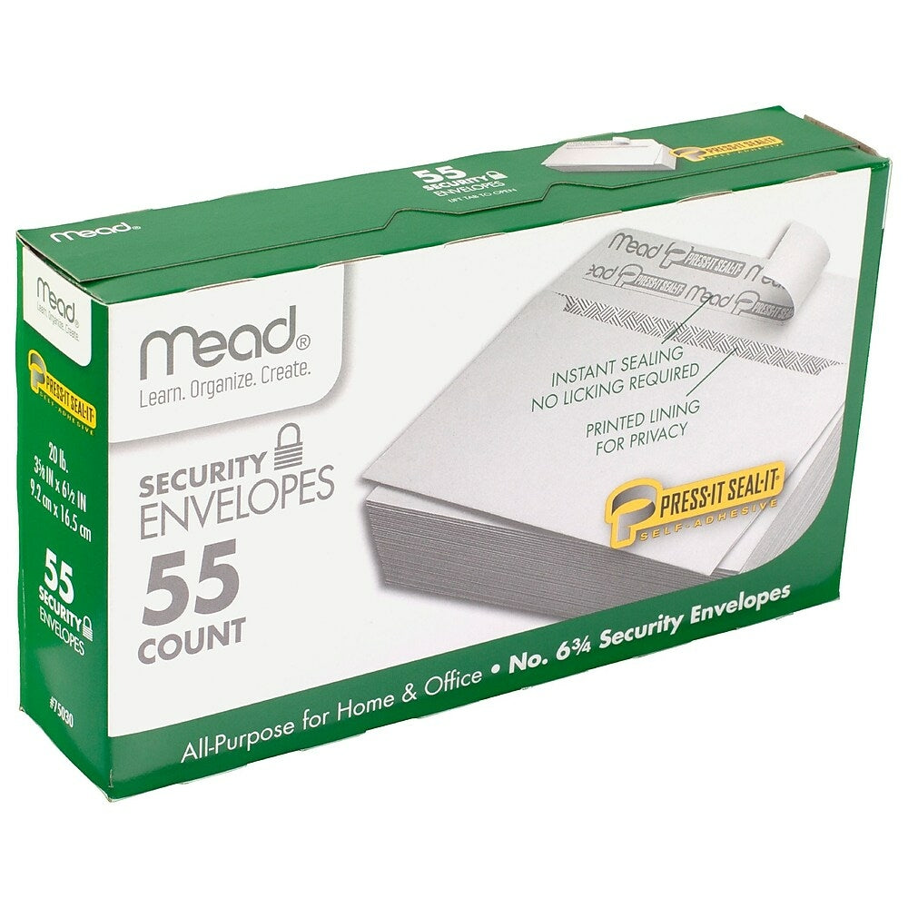 Image of Mead Press It Seal It #6 Security Envelopes, White, 660 Pack (MEA75030)