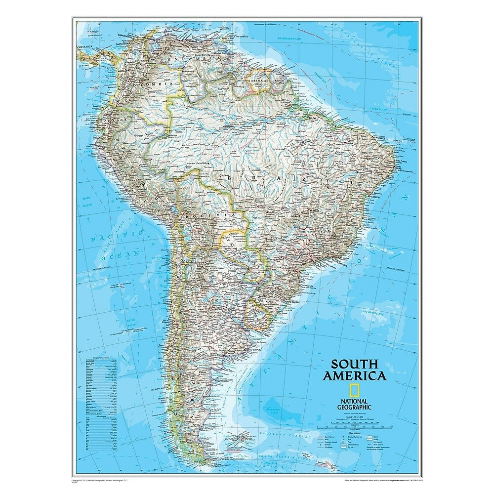Image of National Geographic Maps South America Wall Map (NGMRE00620150)