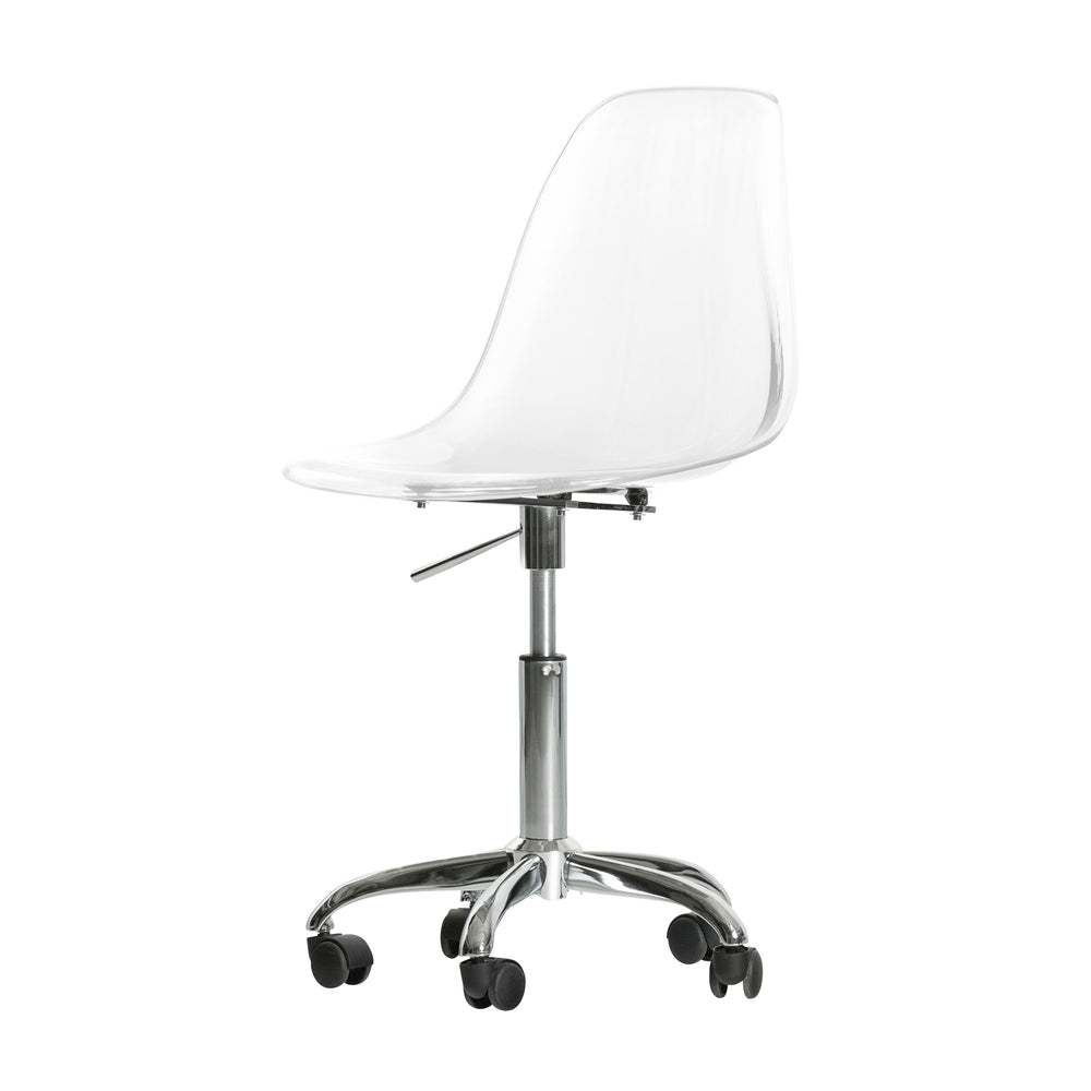 Image of South Shore Annexe Acrylic Office Chair with Wheels - Translucent