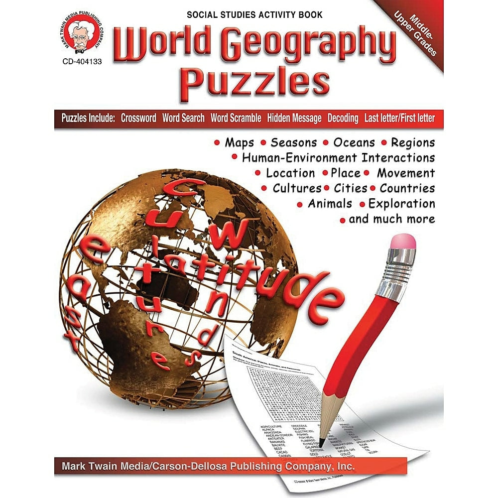 Image of eBook: Mark Twain 404133-EB World Geography Puzzles - Grade 6 - 12