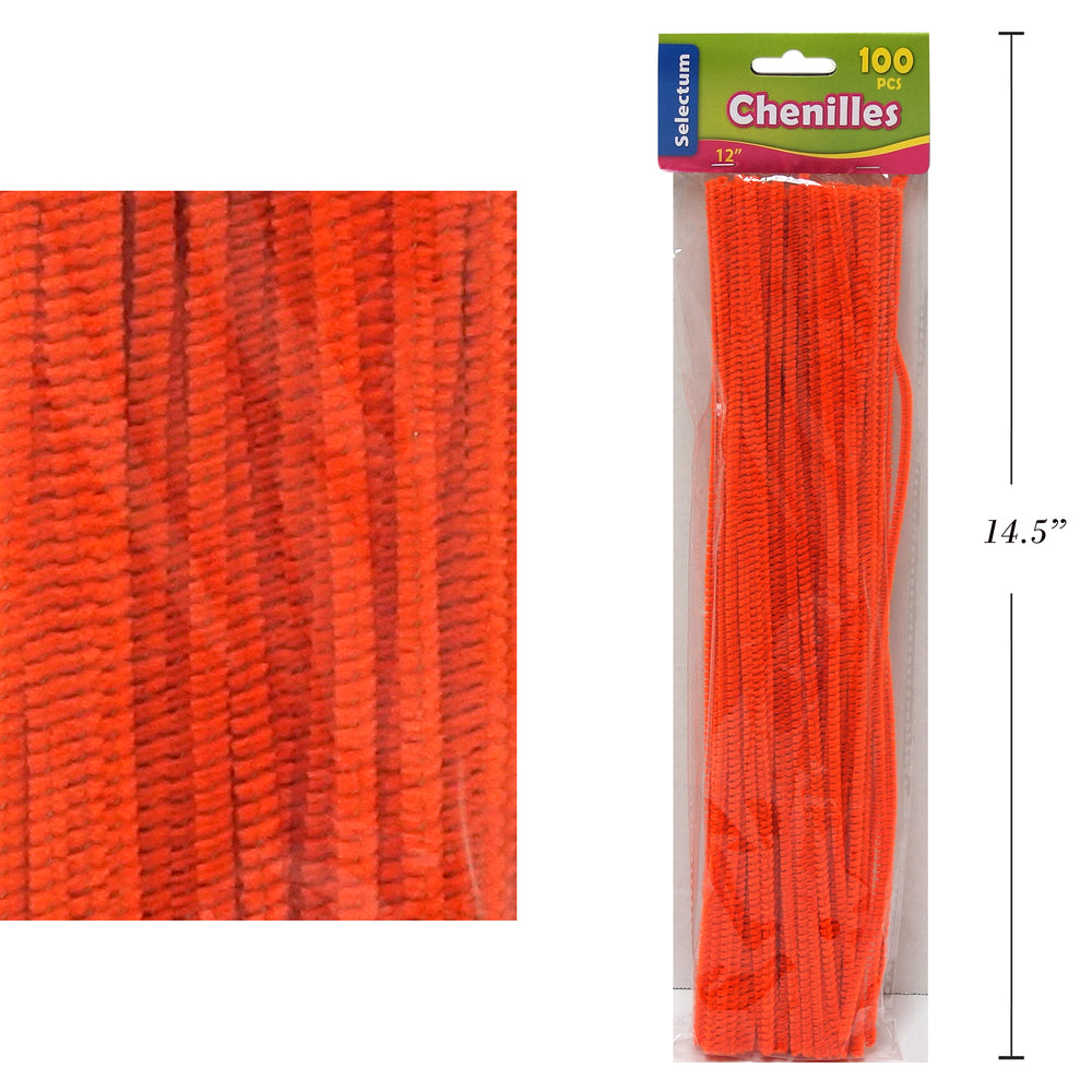 Image of Selectum Pipe Cleaners - 12" - Orange - 100 Pack