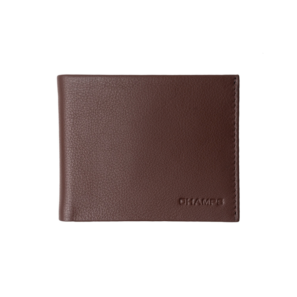 Image of Champs Leather RFID Slim Wallet - Brown
