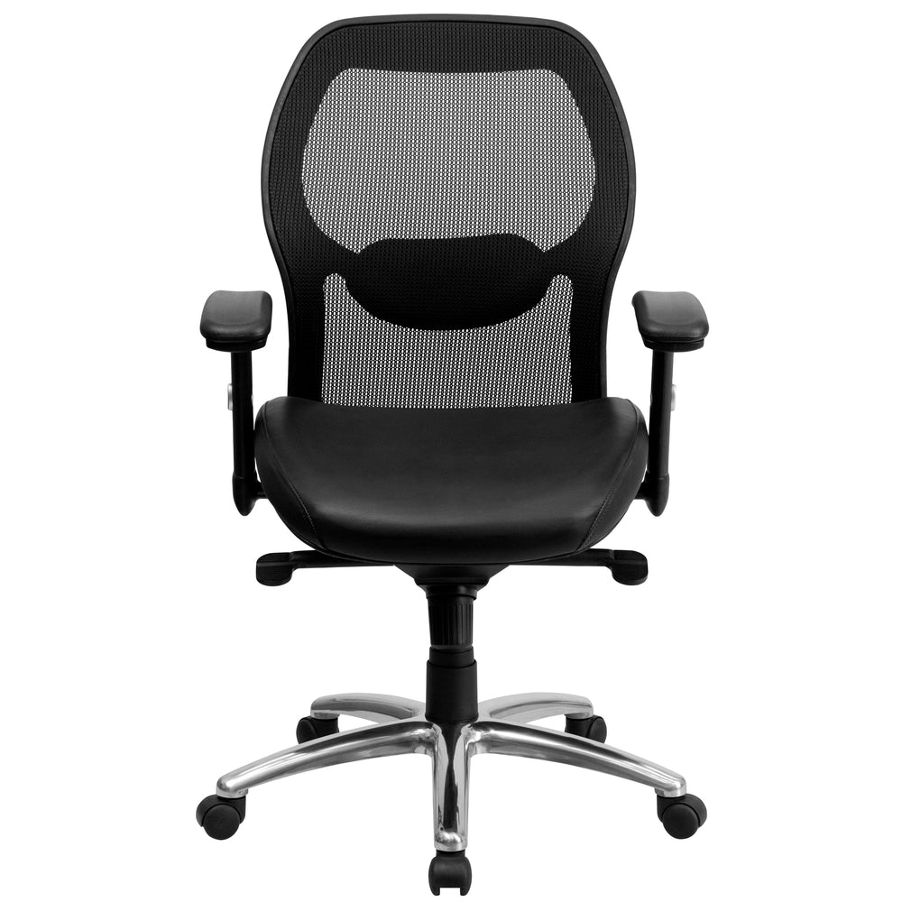 Image of Flash Furniture Mid-Back Super Mesh Executive Swivel Chair - Black