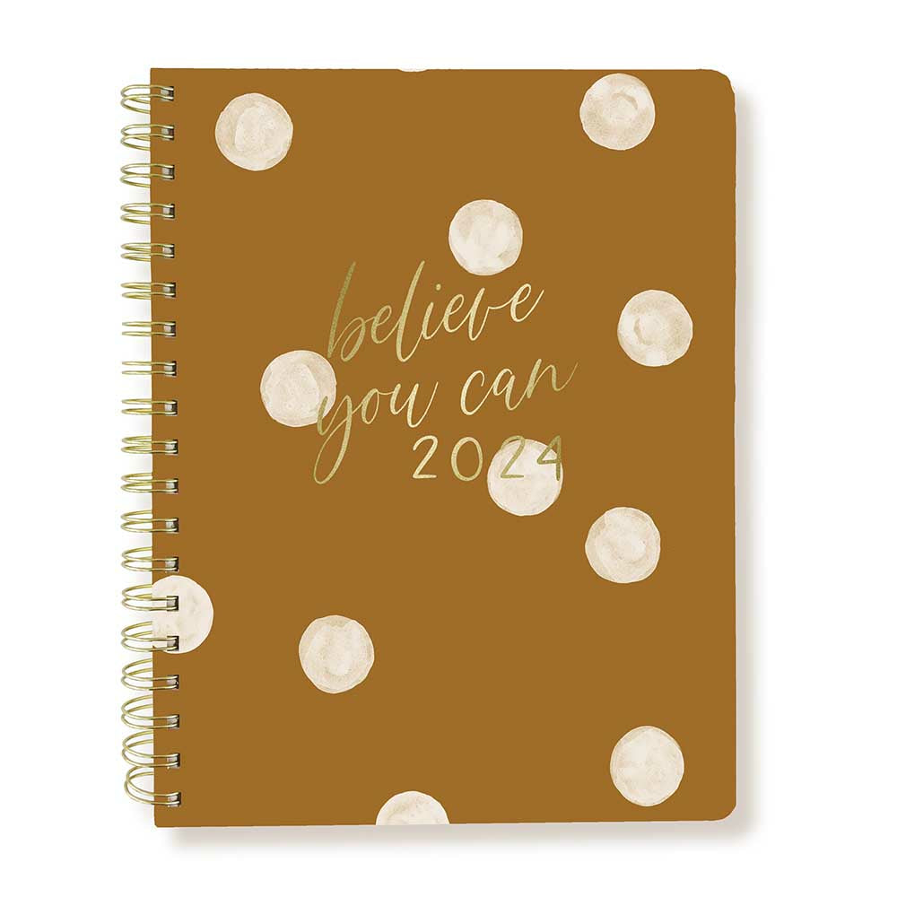 Image of Graphique de France 2024 Believe you Can Weekly Academic Spiral Vegan Leather Planner - 8" x 10" - Assorted - English