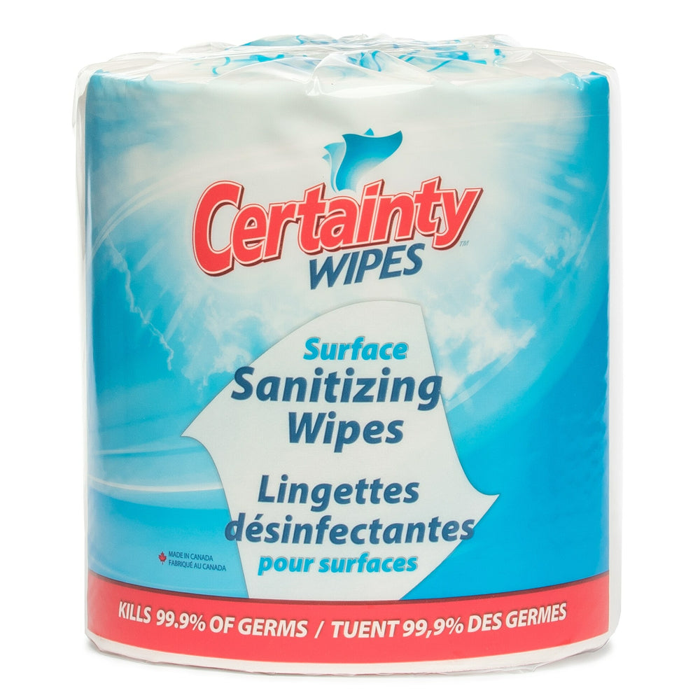 Image of Certainty Surface Sanitizing Wipes - Unscented - 8" x 6" - 1500 Wipes Per Roll - 2 Pack