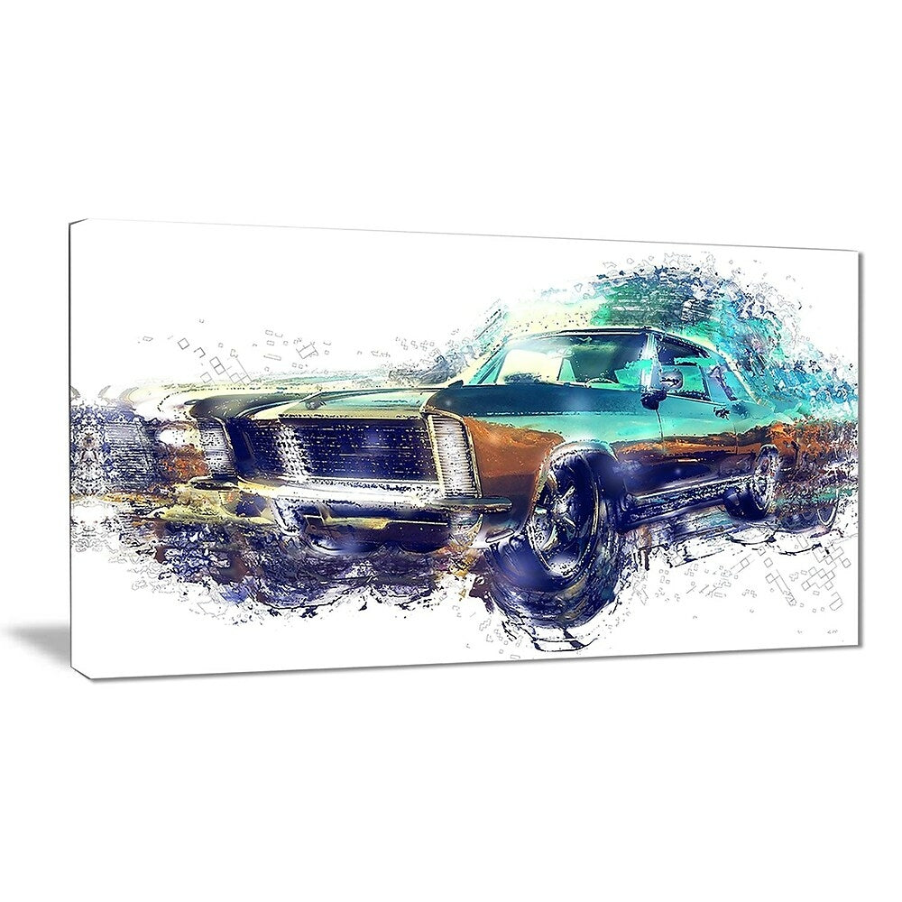 Image of Designart Pure American Muscle Small Gallery Wrapped Canvas, (PT2616-32x16)