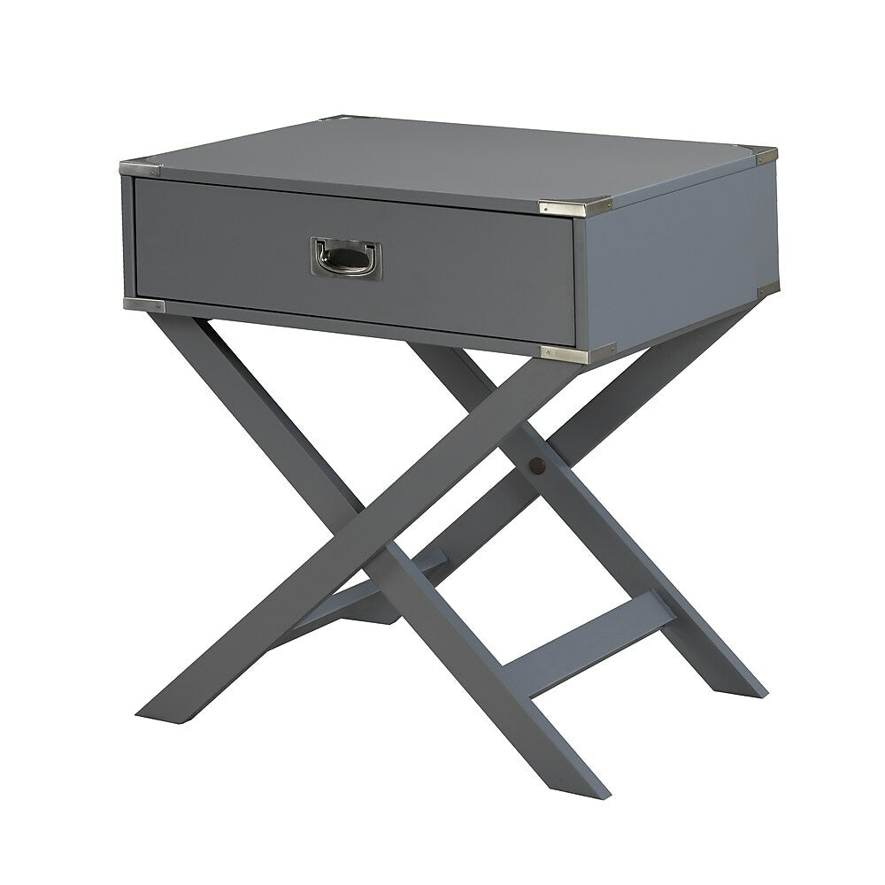 Image of Brassex Soho Accent Table with Storage, Grey