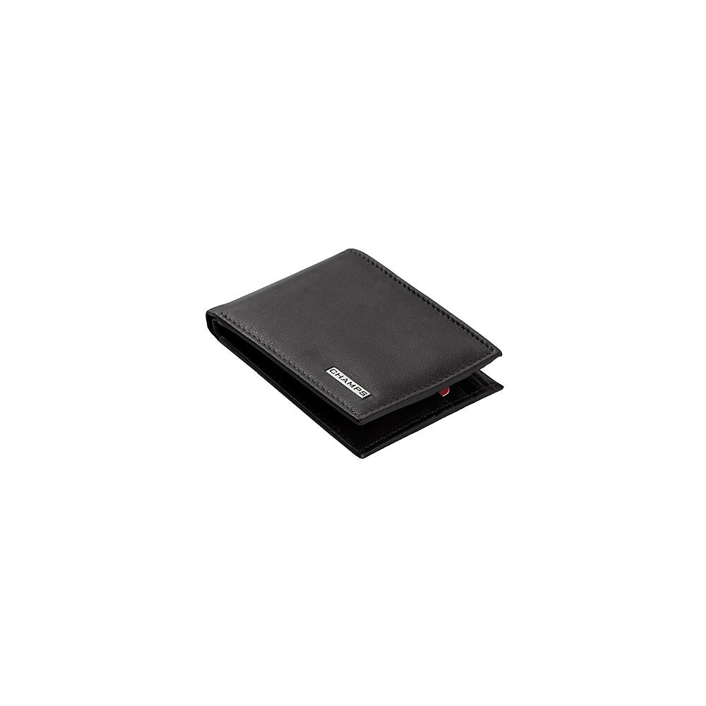 Image of Champs Black Label Leather RFID Bi-fold Wallet, Black