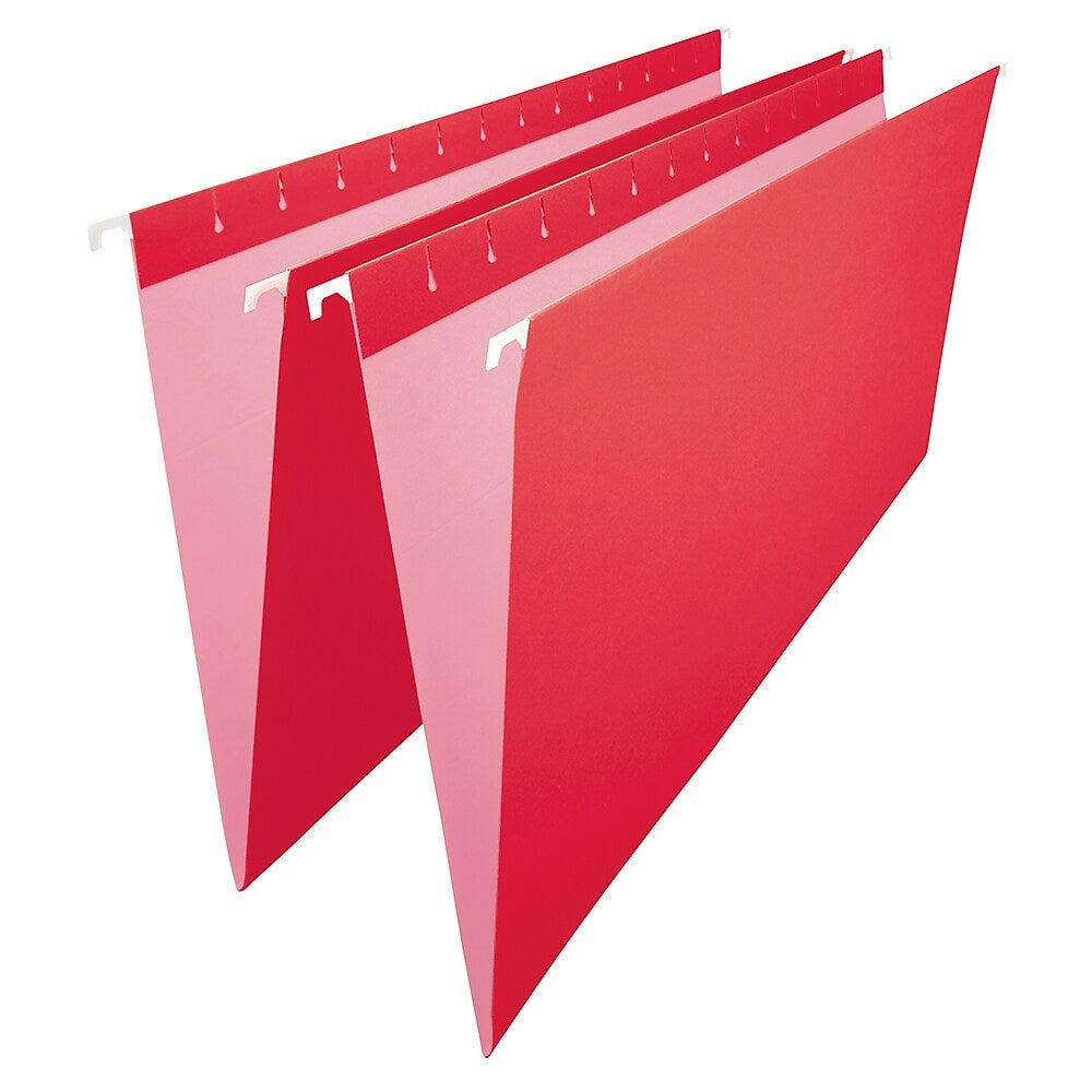 Image of Staples Red Hanging File Folders - Legal Size - 25 Pack