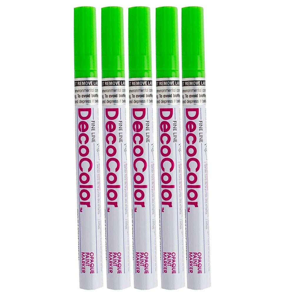 Image of Marvy Uchida Fine-Point Opaque Paint Marker - Light Green - 5 Pack (7665898g)