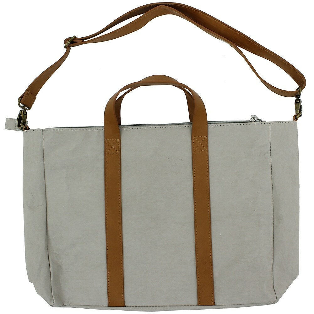 Image of Cathay Importers Eco-Friendly Grey Paper Tote Bag With Adjustable Shoulder Strap