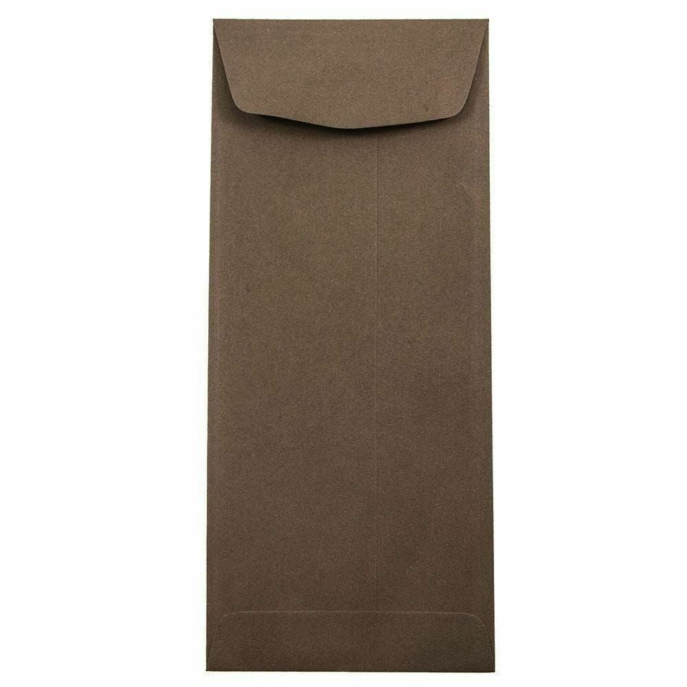 Image of JAM Paper #11 Policy Business Envelopes - 4.5" x 10.375" - Chocolate Brown Recycled - 50 Pack