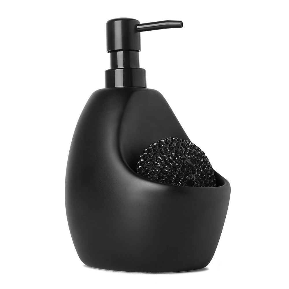 Image of Umbra Joey Ceramic Soap Pump Scrubby, Black (330750-040)