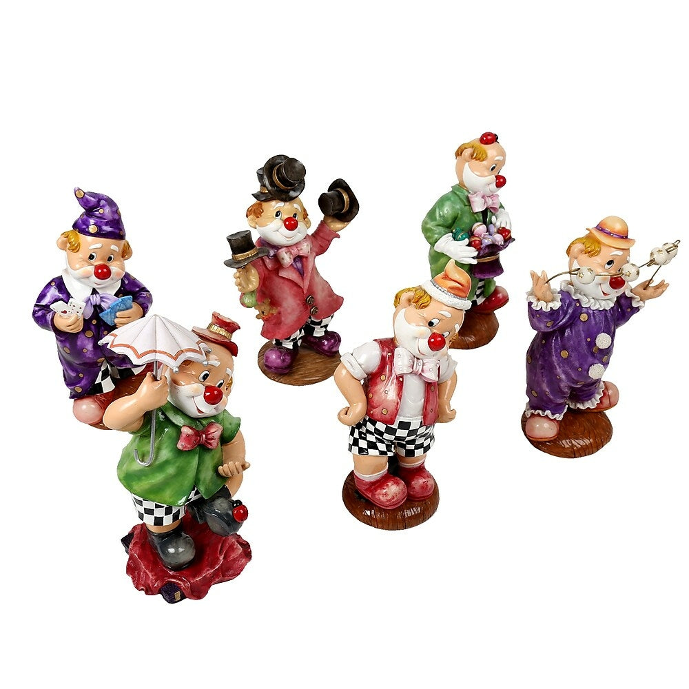Image of CTG Brands Porcelain Poly Clown Figurine, 6 Styles, 10", Multicolour, 6 Pack