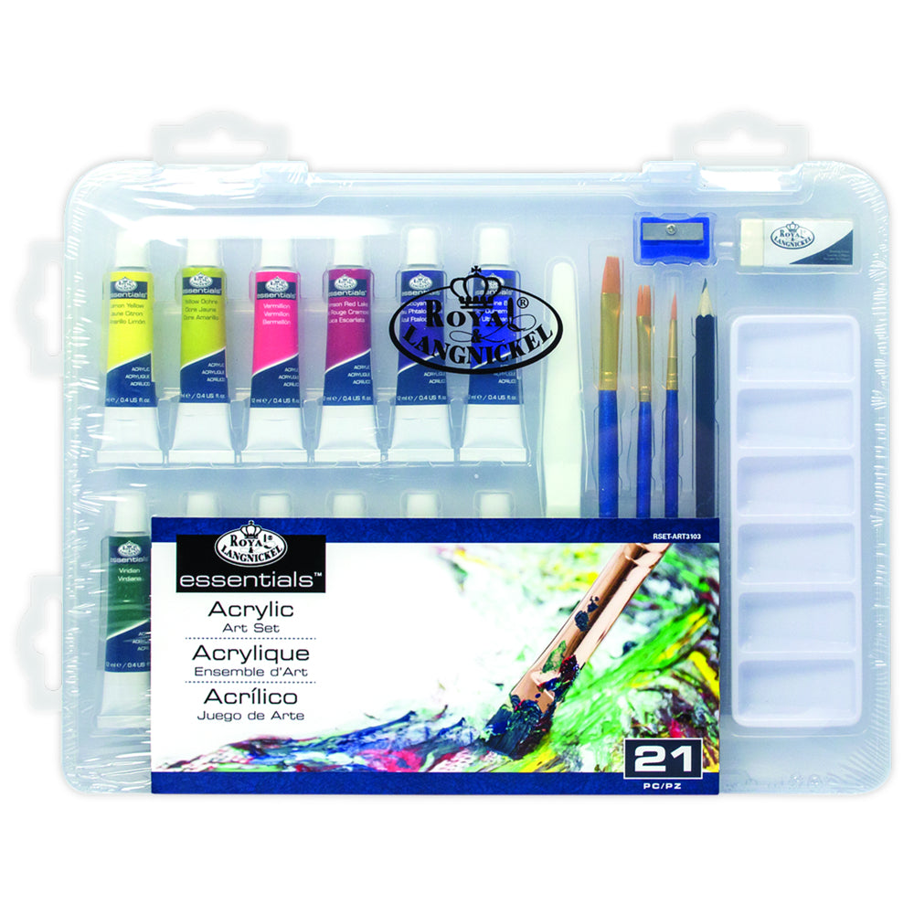 Image of Royal & Langnickel Acrylic Clear Case Art Set - 21 Piece Set, Assorted