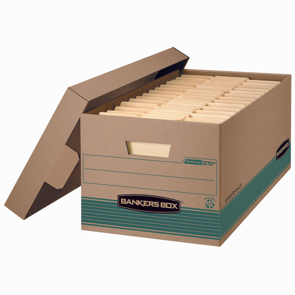Image of Fellowes Bankers Box - Recycled Stor/File Storage Box - Legal Size - Kraft/Green