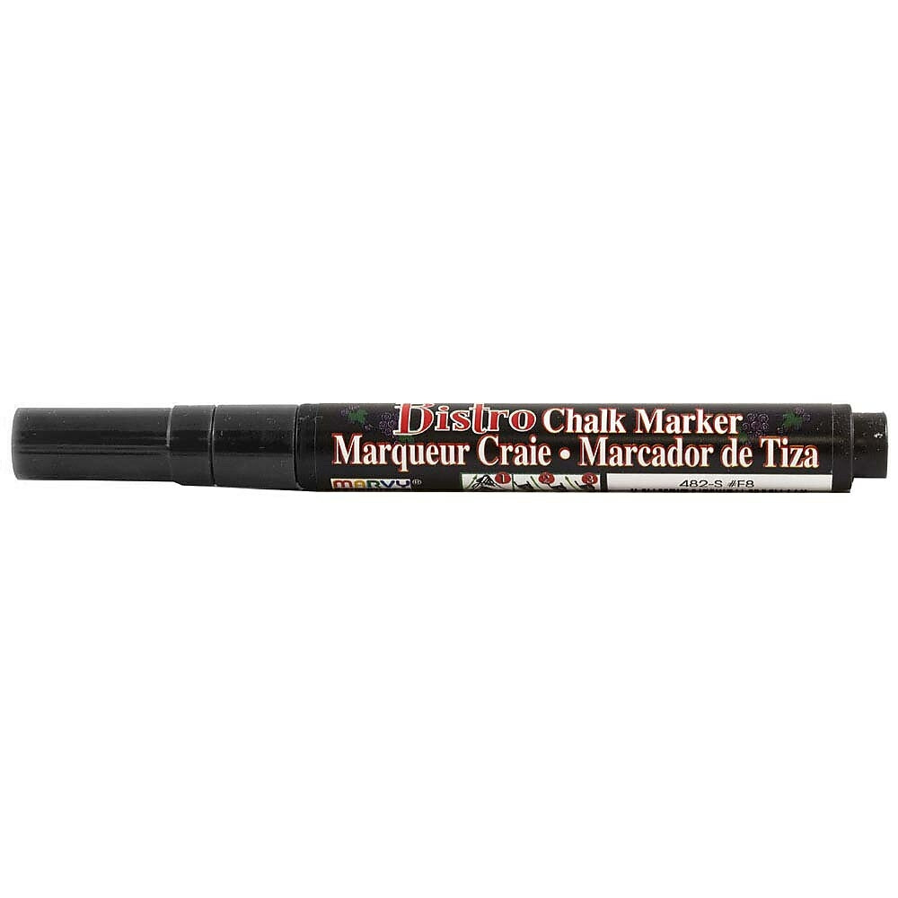 Image of Marvy Uchida Fine-Point Liquid Chalk Markers - Erasable - Dustless - Black